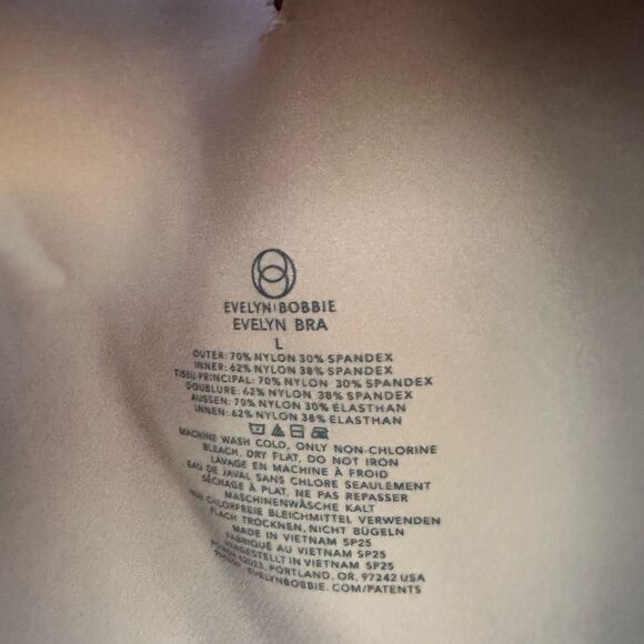 EVELYN BOBBIE $98 EVELYN BRA wire free in sand women's size Large NEW - Picture 3 of 4